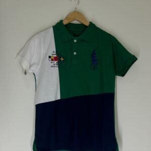Green Color-Blocked Polo